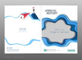 Cover design annual report, Leadership and startup concept. vector