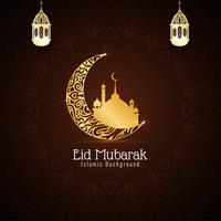 Abstract elegant Eid Mubarak decorative background vector