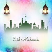 Abstract Islamic Eid Mubarak background vector