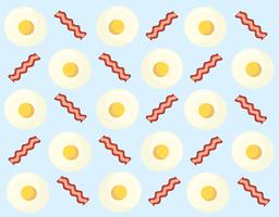 Fried egg and bacon breakfast background vector