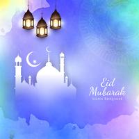 Abstract Eid Mubarak Islamic religious background vector