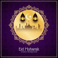 Abstract religious Islamic Eid Mubarak background vector