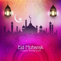 Resumen Eid mubarak fondo religioso islámico vector