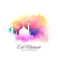Abstract religious Eid Mubarak Islamic background vector