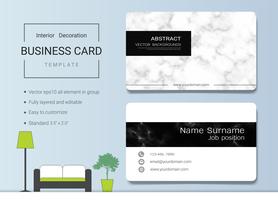 Business name card template for interior designer. vector