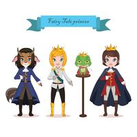 Collection of four fairy tale princes vector