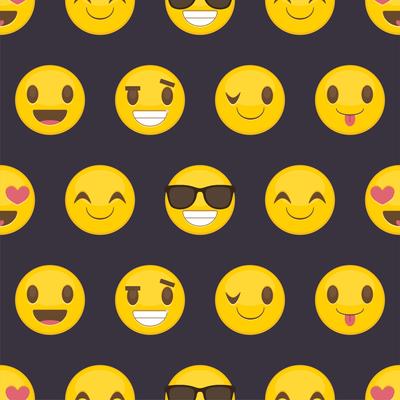 Seamless pattern background with positive happy smileys