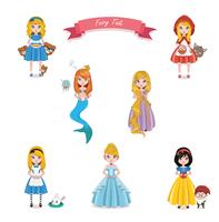 Collection of fairy tale characters vector