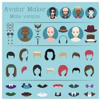 Creador de avatar masculino vector