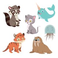 Collection of animal species vector
