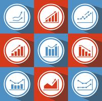 Icons with charts for design vector