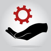 hand holding gear , engineer symbol vector