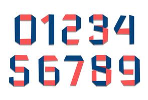 Paper fold font numbers vector