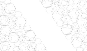 Hexagon line abstract and space art background vector