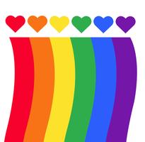 bandera del arcoiris símbolo LGBT en el corazón