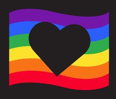 bandera del arcoiris símbolo LGBT en el corazón
