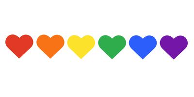 rainbow flag LGBT symbol on heart vector