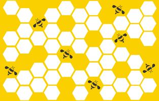 hexágono abeja colmena diseño arte y espacio de fondo vector