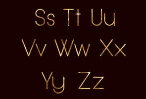 Golden fashion font part 3 vector