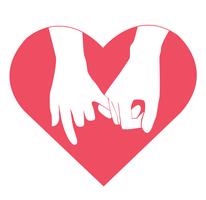 pinky promise , hand holding in heart shape  vector