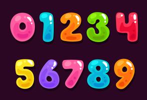 Jelly números de alfabeto de colores vector