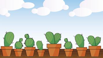 Fondo de vector de arte de cactus encantador