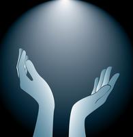 hands holding and lighting background vector