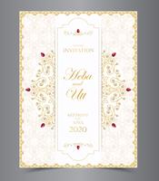 Wedding or invitation card  vintage style  with  crystals  abstract pattern background vector