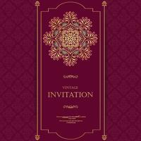 Wedding or invitation card  vintage style  with  crystals  abstract pattern background vector