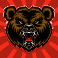 Bear Angry Face cartoon vector