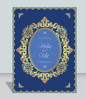 Wedding or invitation card  vintage style  with  crystals  abstract pattern background vector