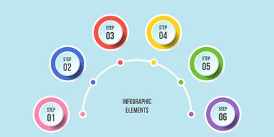 Gráfico de medio círculo, plantillas de infografía Timeline vector