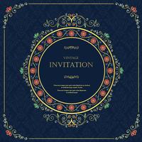 Wedding or invitation card  vintage style  with  crystals  abstract pattern background vector