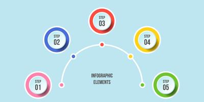 Half Circle chart, Timeline infographic templates vector