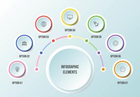 Half Circle chart, Timeline infographic templates vector
