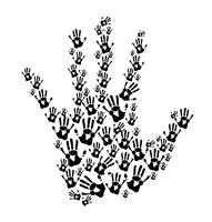 black hands prints  vector