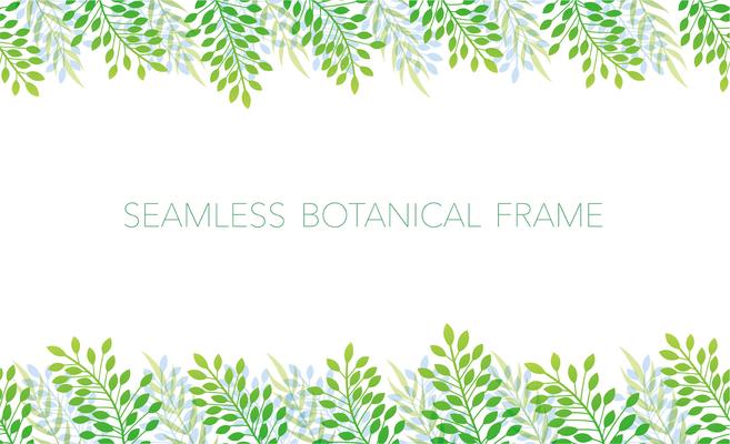 Seamless botanical background/frame. Horizontally repeatable.