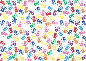 colorful hands prints background vector