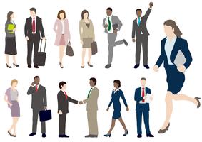 Set of business people in flat style. vector