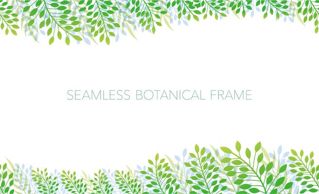 Seamless botanical background/frame. Horizontally repeatable.