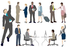 Set of business people in flat style. vector