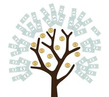 money tree , money grown up vector
