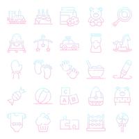 Baby shower icons pack vector