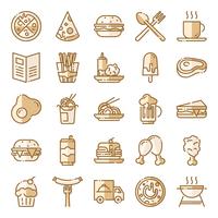 Pack de iconos de comida rapida vector