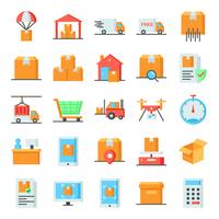 Logistic icons pack vector