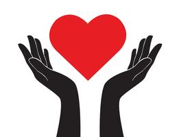 hands holding heart art vector 