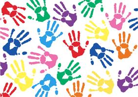 Colorful Hand prints vector