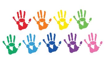 Colorful Hand prints vector