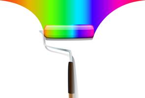 Fondo de vector colorido pincel de arco iris