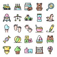 Baby shower icons pack vector